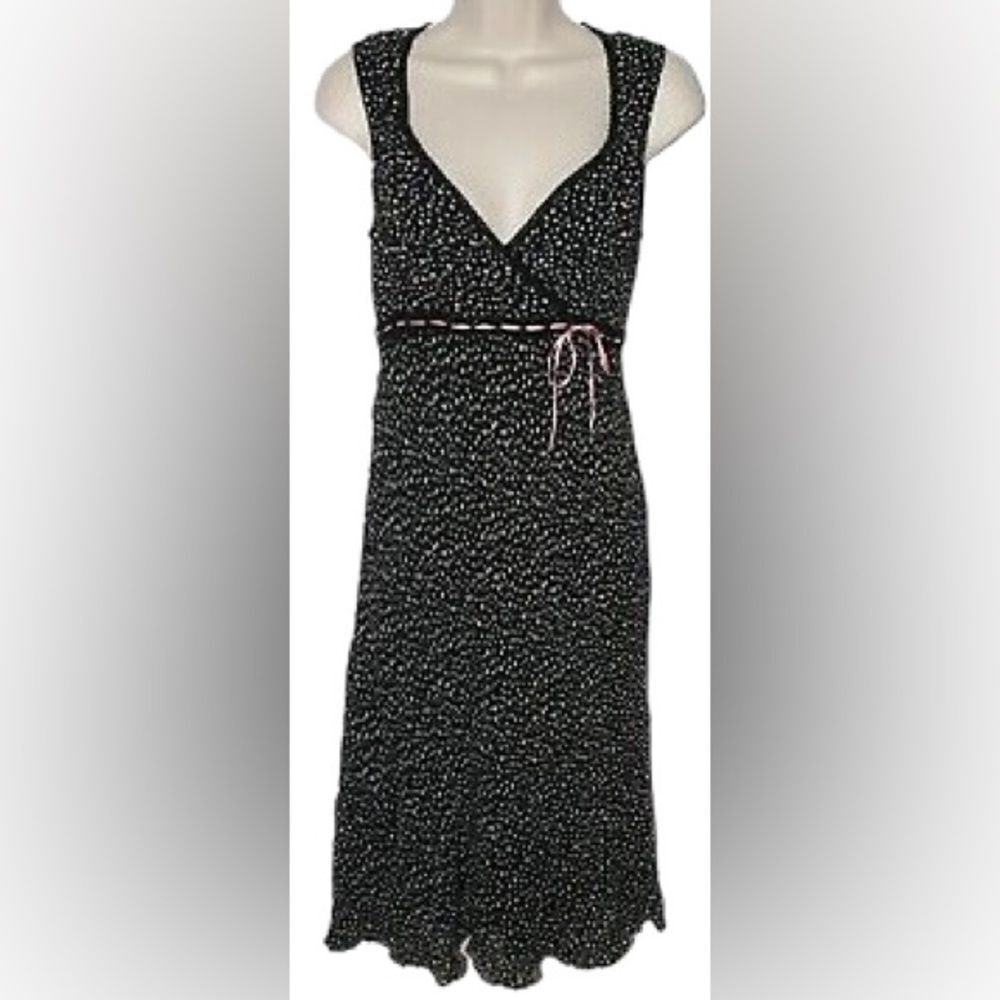 Motherhood Polkadot Pink tie waist midi dress Medium
